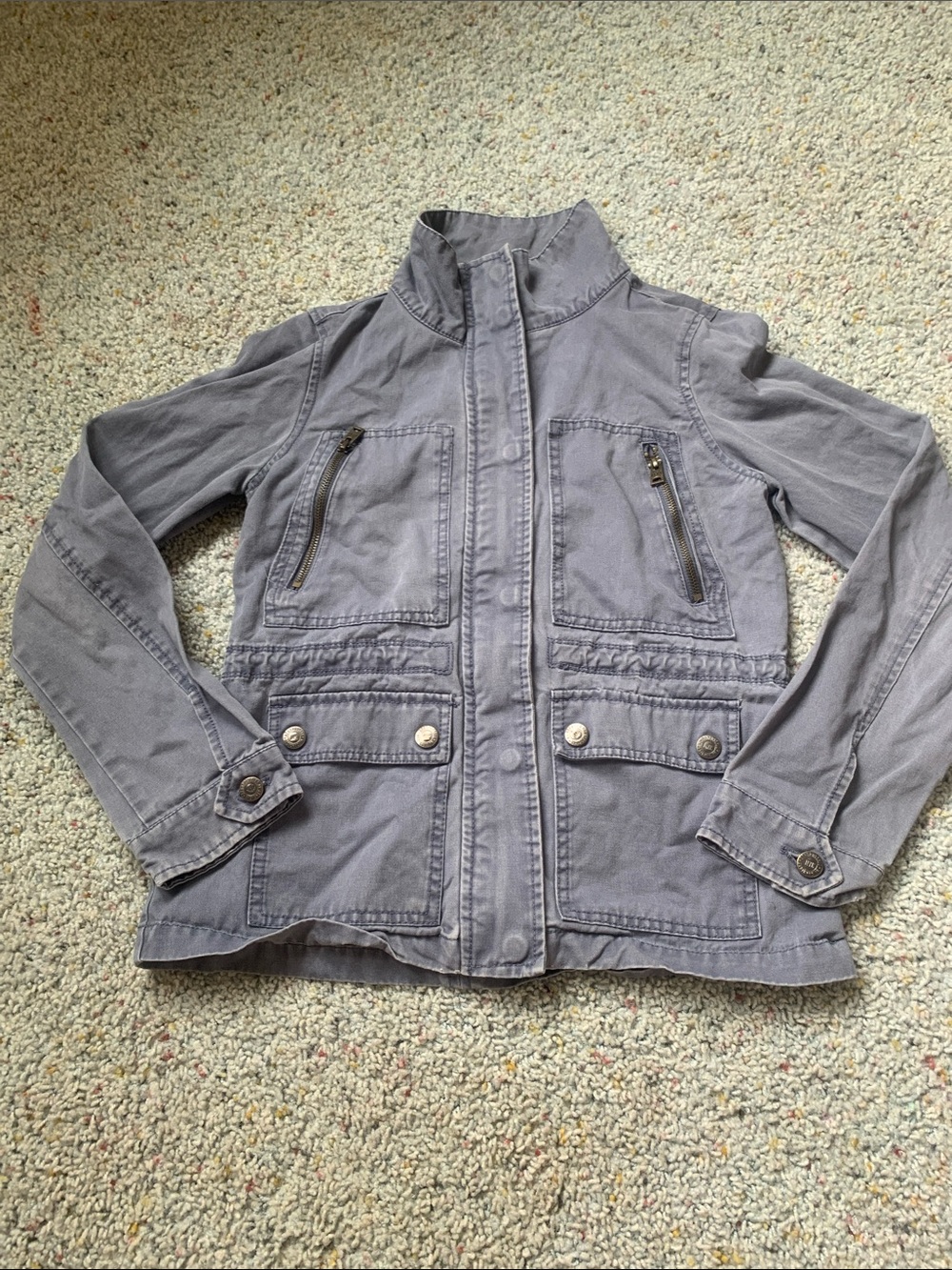 Aeropostale Gray Jacket with Floral Trim